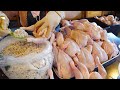 참나무에 구워 누룽지 까지 먹을수 있는 장작 구이와 능이 버섯 닭장작 구이 / Korean firewood grilled chicken video-korean street food