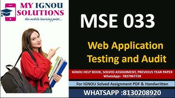MSE 033 Solved Assignment 2023-24 | Web Application | 90% Marks Scored | IGNOU Solved Assignment