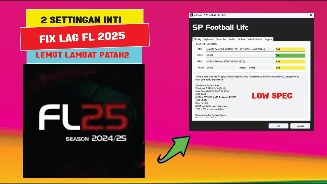fix sp football life 2025 lag lemot lambat patah patah