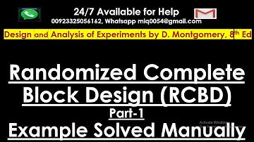 Randomized complete block design | RCBD Example manually solved | Design of experiments Part 1