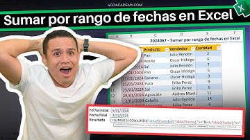 Sumar por rango de fechas en Excel➕📗