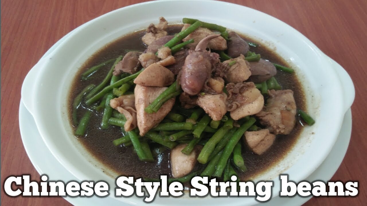 Chinese Stir fry string beans with chicken - YouTube