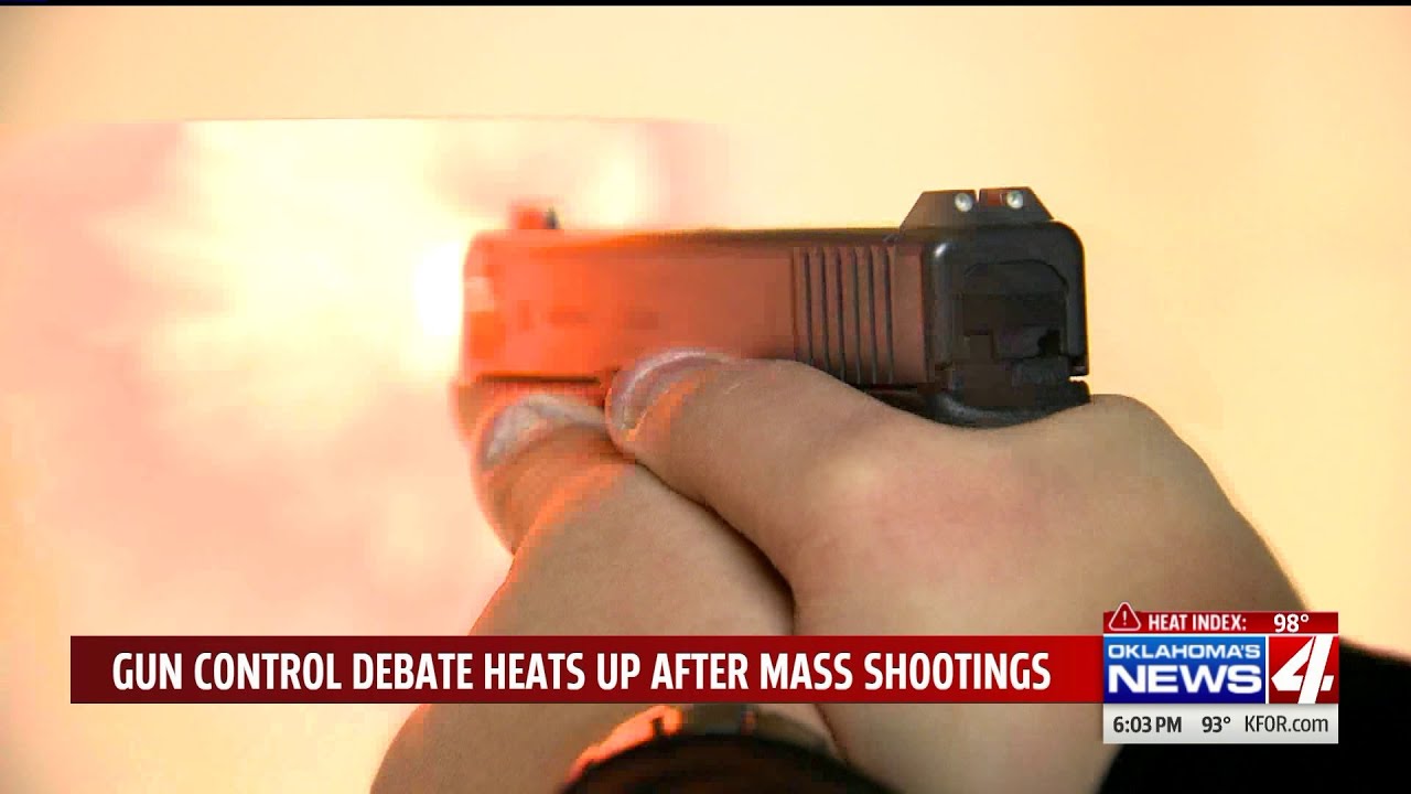 newspaper mockup Gun control debate heats up after mass shootings