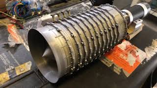 3D printed axial compressor part  3 high speed run