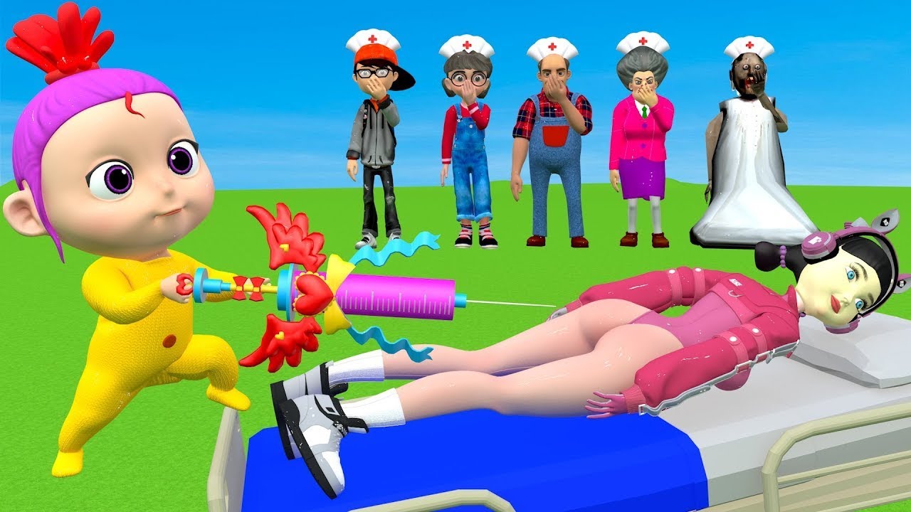 Scary Teacher 3D vs Squid Game Rescue Injection For drowning Squid Doll 5 TimeS Challenger Who Best