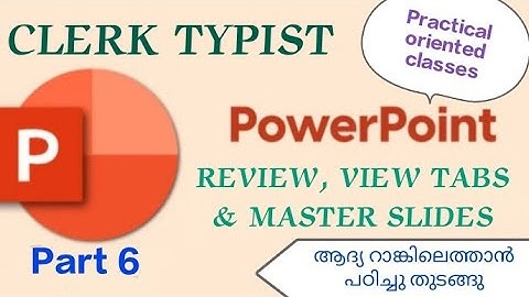 CLERK TYPIST - REVIEW TAB, VIEWS & MASTER SLIDES #typist #clerktypist #views #powerpoint #tutorials