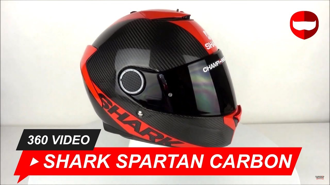 SHARK SPARTAN CARBON SKIN DRR Motorcycle Helmet Size L Black//Red