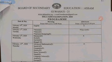HSLC/AHM routine 2020