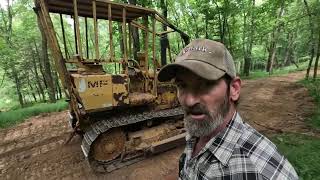 Clearing trails and trees with Massey Ferguson MF 300 bulldozer