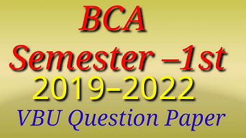 BCA Question Paper 2020 || VBU Question || Session - 2019-2022
