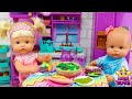 NAIA y ALICE cocinan COMIDA SALUDABLE en su Nueva COCINITA - Muñecas Bebé NENUCO