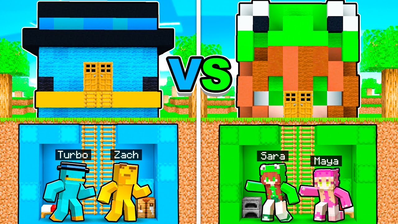 CHICOS vs CHICAS en BATALLA de CASAS SUBTERRÁNEAS