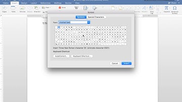 Inserting Symbols in Word 2016 for Mac