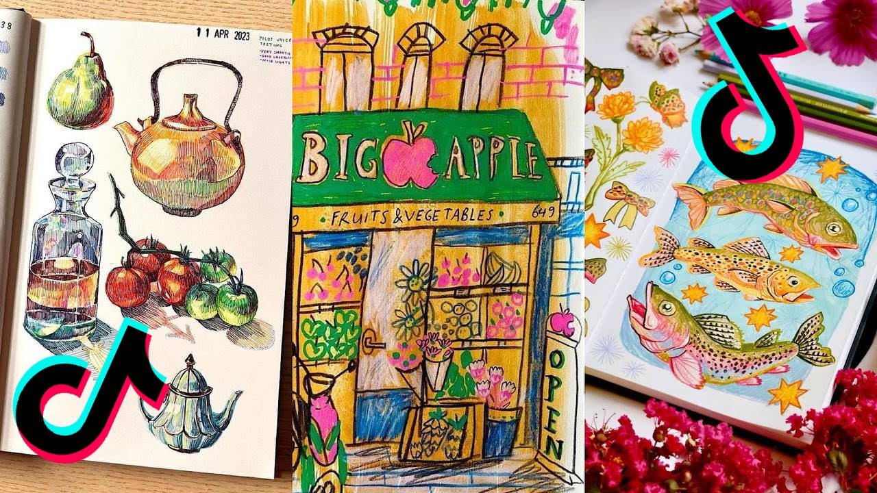 ART SKETCHBOOK 📖 TIKTOK compilation [NO OUTROS] | Read desc #166