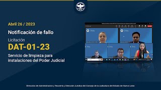 DAT-01-23 Servicio de limpieza para instalaciones del Poder Judicial - Notificación de Fallo