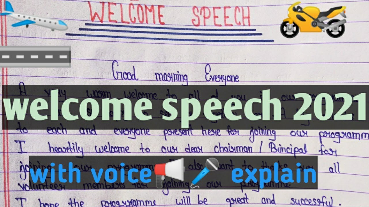 welcome speech in english youtube