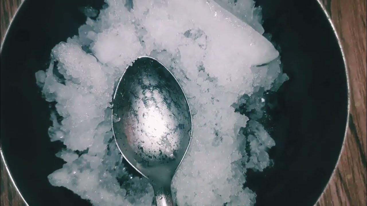 ASMRONLY FIRST SPOONS OF FRESHLY SCRAPED FREEZER FROST DELISH CRUNCHES