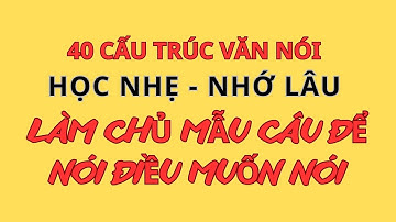 Làm Chủ 40 Cấu Trúc Văn Nói |  Học Nhẹ Nhớ Lâu  | Mẫu câu Tiếng Anh  đơn giản sử dụng thường xuyên
