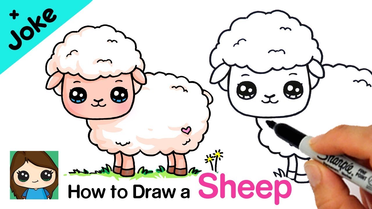 How to Draw a Sheep + Joke - YouTube