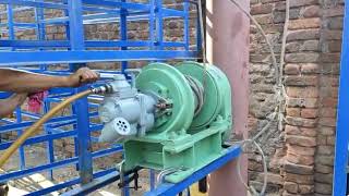 Testing of reconditioned pneumatic winch for gangway ladder.