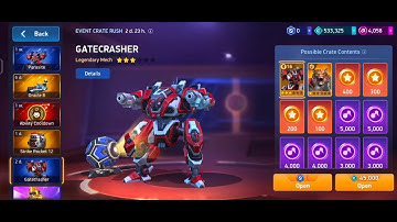 Gatecrasher || Mech Arena crate rush event || Opening crates || New event mech arena