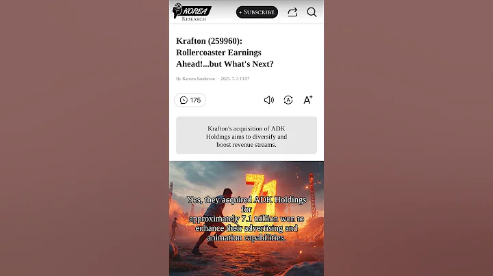 Krafton (259960): Rollercoaster Earnings Ahead!...but What's Next?3037 final