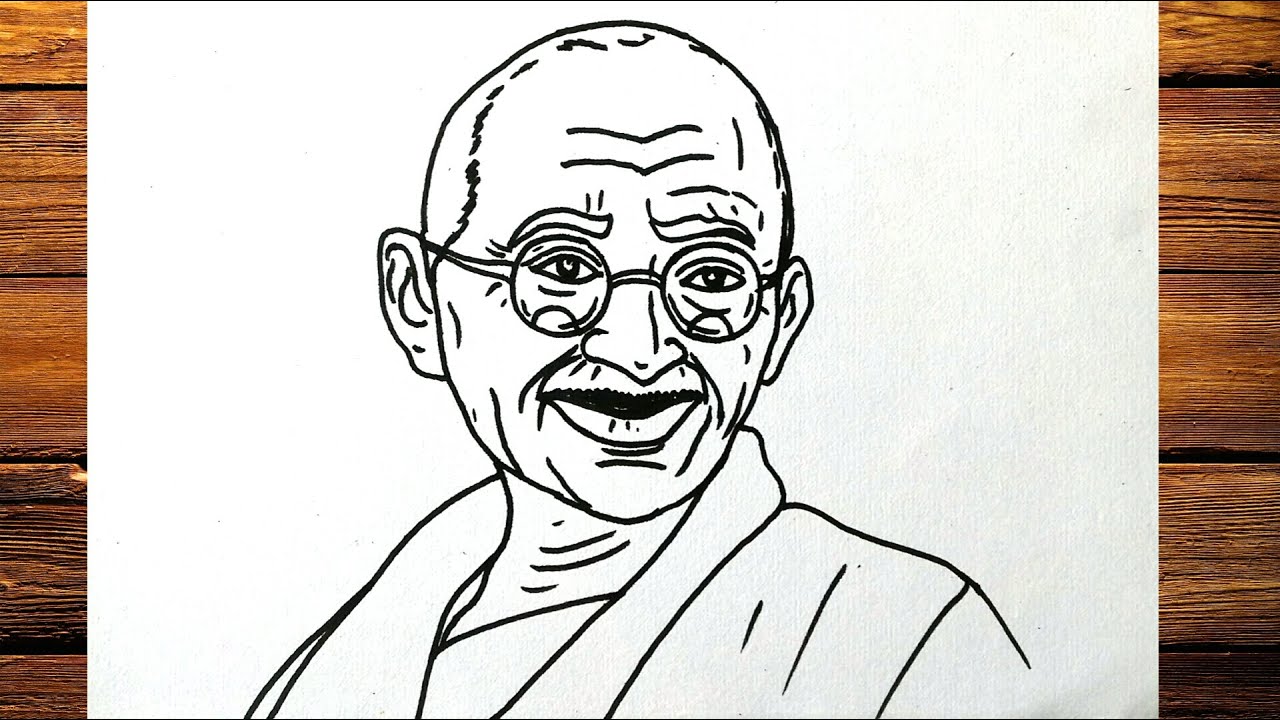 Gandhi Drawing by Flávio Miranda  Artmajeur