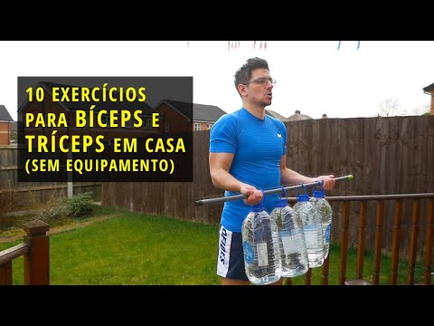 10 Exercícios para BÍCEPS e TRÍCEPS em casa (sem equipamento)