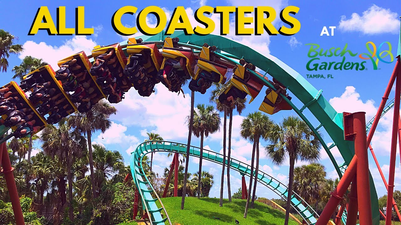 All Coasters at Busch Gardens Tampa Bay + OnRide POVs Front Seat