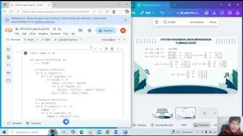 Metode numerik sistem persamaan linear menggunakan python dengan eliminasi Gauss 