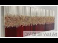 Bling Canvas Painting | Crushed Glass and Glitter Art | Red and Gold
