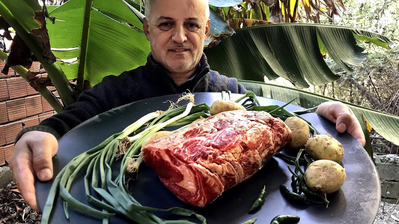 Как приготовить стейк рибай на листе железа? | Традиционная кулинария | ASMR Еда