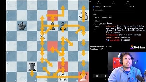 Hikaru is Solving Difficult Chess Puzzle