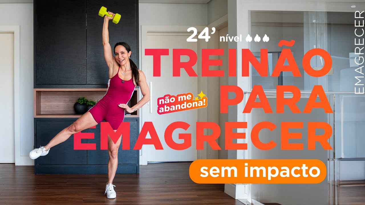 Treino 24 minutos em casa para perder gordura - SEM PULAR - zero impacto - Carol Borba