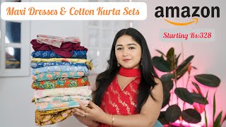 10 Amazon  Maxi / Midi Dresses For Summer Rs:328 Starting, Cotton Kurta & Kurta set amazon dresses