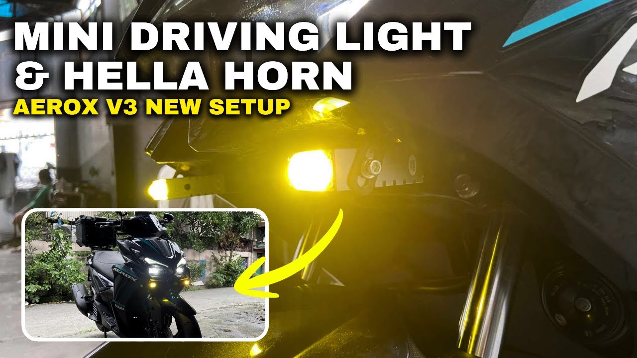 AEROX V3 MINI DRIVING LIGHT AND HELLA HORN | NEW SETUP