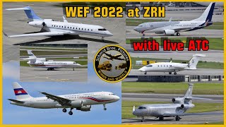 Over 2 hours of WEF 2022 traffic at Zürich-Kloten (with live ATC)