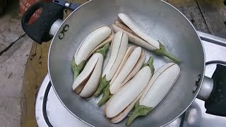 White Eggplant |Vangi| eggplant| white brinjal|desi bhata|baigan recipe|white brinjal recipe