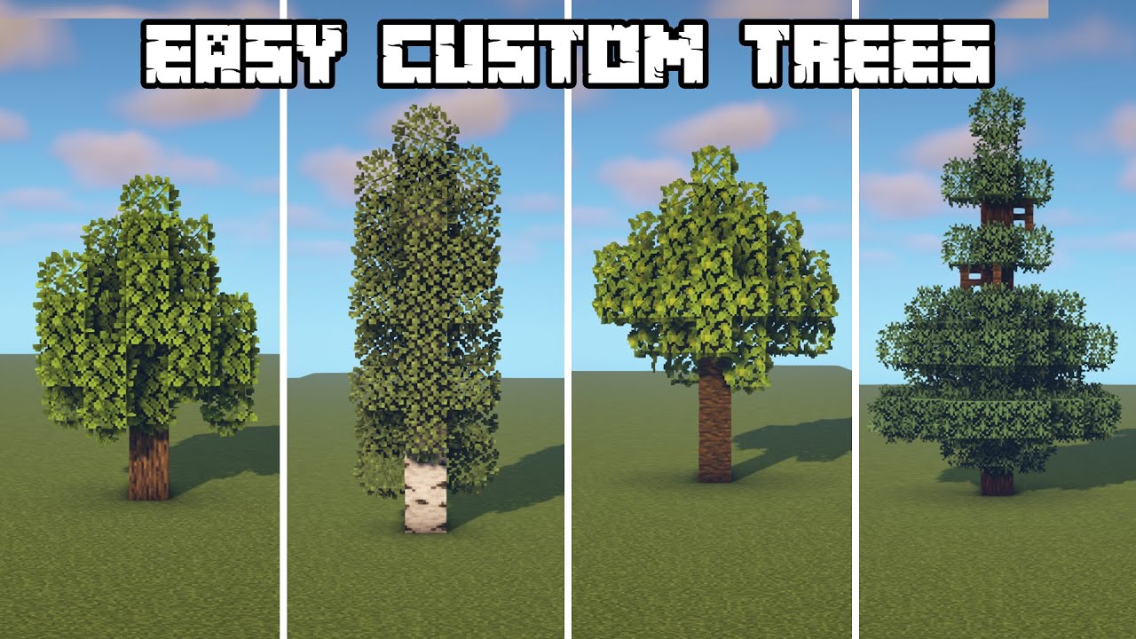 Minecraft - How to Build Easy Custom Trees (Tutorial) - YouTube