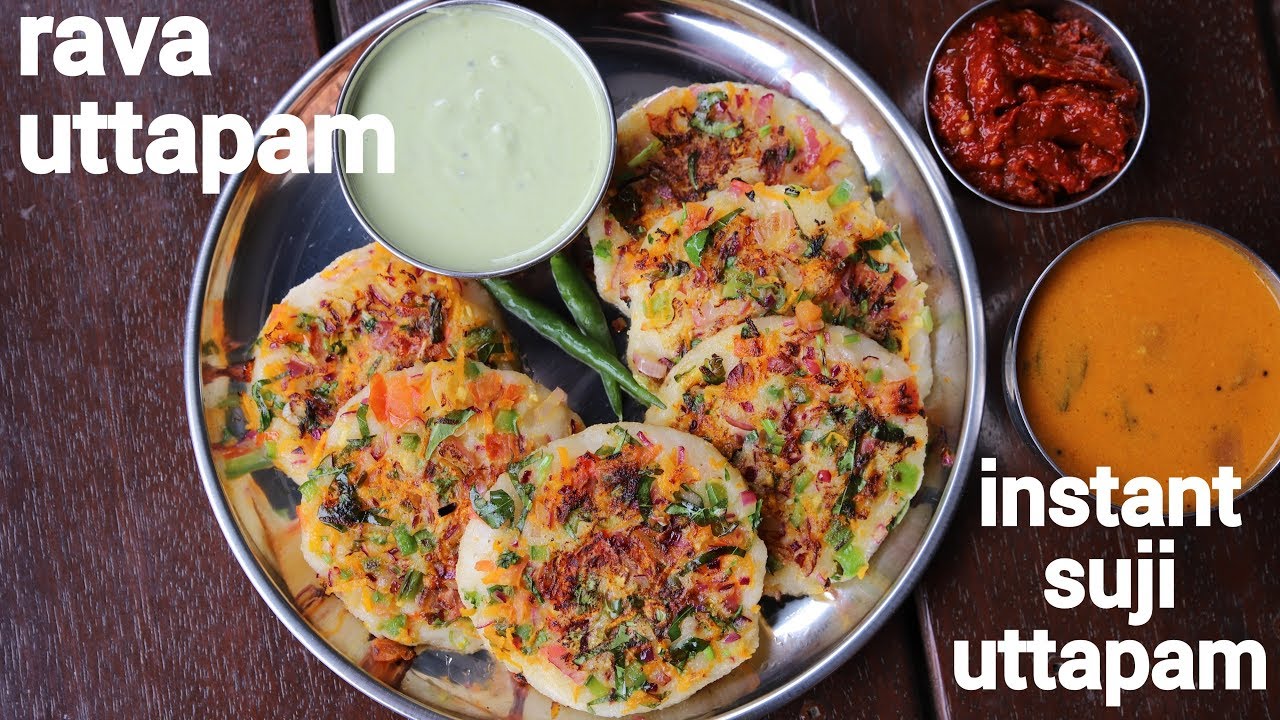 instant rava uttapam recipe | suji uttapam recipe | सूजी उत्तपम | sooji uttapam | Hebbar | Hebbars Kitchen