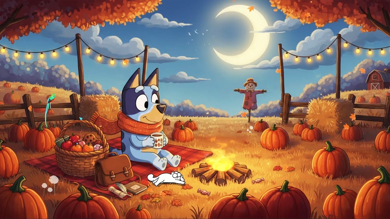 Bluey Lofi Autumn 🍂 Peaceful Lofi for Study: Pumpkin Patch Inspiration Beats ✨