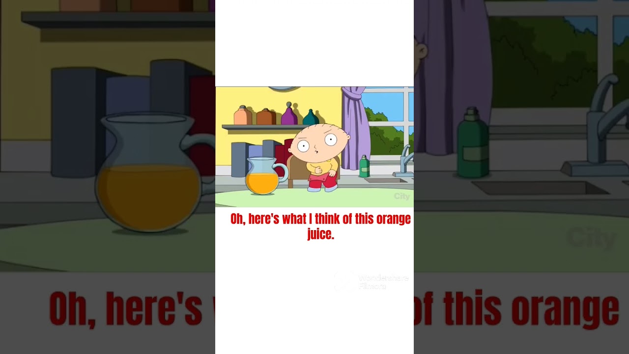 Stewie loves orange juice 😂 