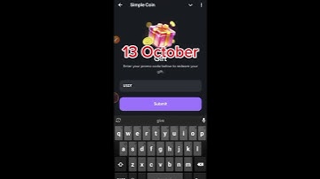 Simple coin promo code today  13 October |