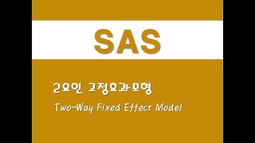 SAS를 활용한 패널분석 - (4) 2요인 고정효과모형(Two-Way Fixed Effect Model)