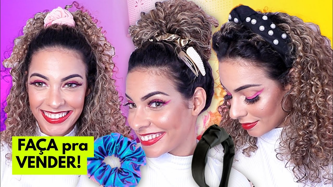 PENTEADOS para CABELOS CACHEADOS + DIY ACESSÓRIOS DA MODA ! @Faladantas