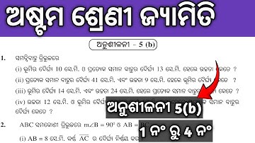 Class 8 math, Anusilani 5(b), Odia medium, 8th class math 5b Question answer
