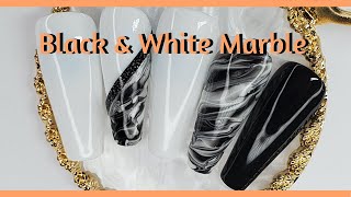 Black and White Marble Nails | Nail Tutorial | The Polished Lily