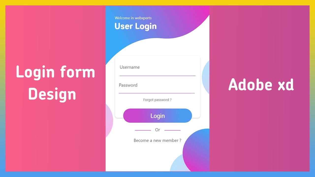 Login Form Design Adobe XD | Adobe XD Web Design Tutorial | Modern ...