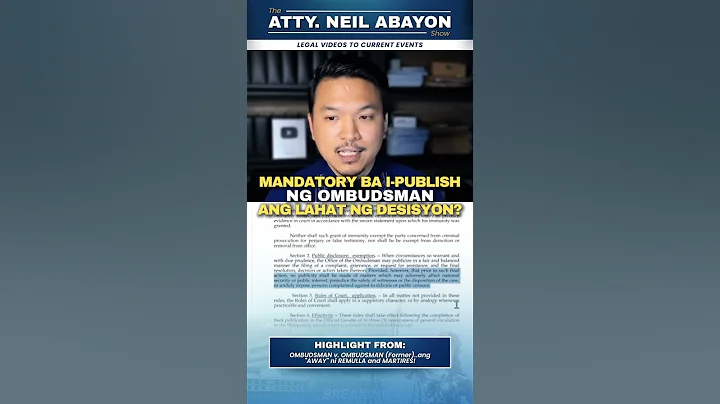 May "Secret" Decison ba si Ombudsman Martires? #LawyerExplains #AttorNEIL