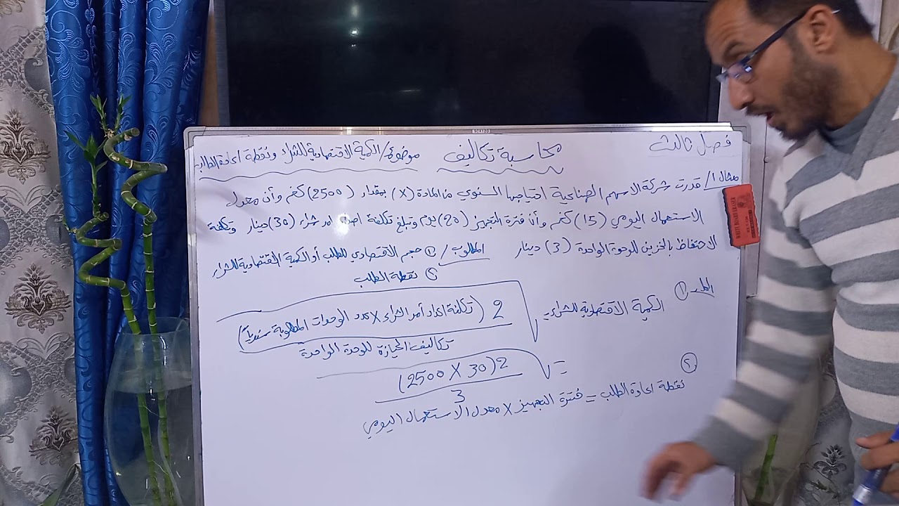 محاسبة تكاليف   موضوع الكمية الاقتصادية للشراء ونقطة اعادة الطلب